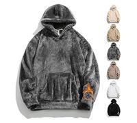 Mens Hoodies Pullover Winter Warm Lined Sweatshirts(Dark Grey,XL)