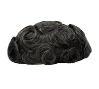 Men's Human Hair Toupee, Swiss Lace Male Wigs,Natural Looking Hair Pieces Replacement(1B30,6"X8")