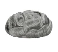 Men's Human Hair Toupee, Swiss Lace Male Wigs,Natural Looking Hair Pieces Replacement(1B80#,7"X9")