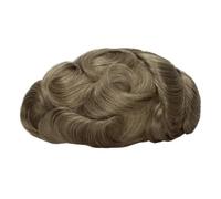 Men's Human Hair Toupee, Swiss Lace Male Wigs,Natural Looking Hair Pieces Replacement(Light Ash Blonde,7"X9")