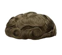 Men's Human Hair Toupee, Swiss Lace Male Wigs,Natural Looking Hair Pieces Replacement(Meidium Blonde,8"X10")
