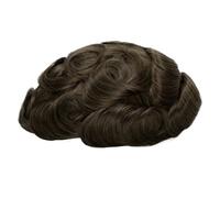 Men's Human Hair Toupee, Swiss Lace Male Wigs,Natural Looking Hair Pieces Replacement(Very Light Brown,7"X9")