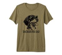 Mens Kids Boys Funny Best Dad Ever Black Tan Dachshund Lover Camiseta Premium