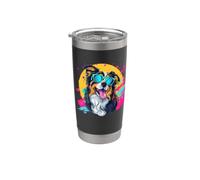 Mens Kids Funny Retro Vintage 80s Australian Shepherd Lover Vaso térmico de acero inoxidable de doble pared
