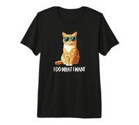 Mens Kids I Do What I Want Sunglasses Orange Tabby Cat Lover Camiseta Premium