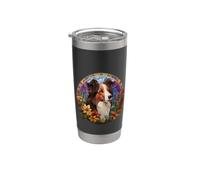 Mens Kids Owner Flowers Floral Shetland Sheepdog Lover Vaso térmico de acero inoxidable de doble pared