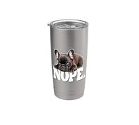 Mens Kids Sleep NOPE Black French Bulldog Puppy Lover Vaso térmico de acero inoxidable de doble pared