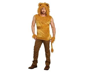 Men's King of The Jungle Lion Fancy Dress Costume X-Large