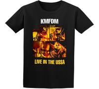 Men's KMFDM Live in The USSA T-Shirt Casual Graphic Comfortable Tees Black XXL
