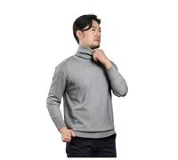 Men's Knitted Sweater Breathable Soft Warm Comfortable Long Sleeves Pullover Temperament Casual Solid Color Knitwear G-Light Grey S