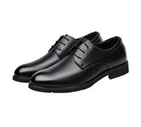 Men's Leather Lace Up Brogue Dress Shoes Elegant Formal Wedding Prom Casual Office Footwear(Noir,41 EU)