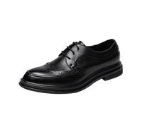 Mens Leather Oxford Dress Shoes Fashion Platform Height Increase Business Wedding Prom Formal Shoes(Noir,42 EU)