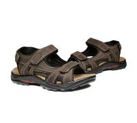 Mens Leather Sandals Walking Hiking Sandals Sports Outdoor Sandals Comfortable Soft Summer Beach Shoes