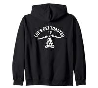 Mens Lets Get Toasted Camping Marshmallow pun Campfire Sudadera con Capucha