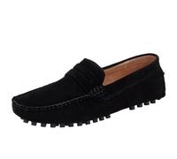 Men's Loafers Suede Dress Shoes for Business Casual Office Wedding Slip On Comfortable Lightweight Walking(Noir,39 EU)
