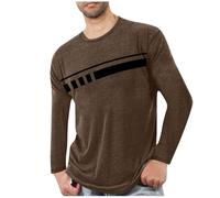 Mens Long Sleeve Shirts Casual Crew Neck Comfortable Tops for Fall Casual Outdoor Tops Loose Men's Pullover