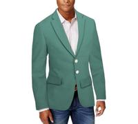 Men'S Long Sleeve Suit Business Work Casual Blazer Slim Fit Fashion Solid Color Button Placket Light Jacket I-Green 3XL