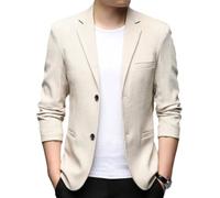 Men'S Long Sleeve Suit Slim Fit Fashion Solid Color Multi-Pocket Light Jacket Business Work Casual Blazer A-Light Coffee 3XL