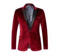 Men'S Long Sleeve Suit Wedding Banquet Casual Blazer Lightweight Fashion Color Matching Transitional Jacket A-Red XXL
