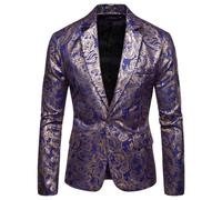 Men'S Long Sleeve Suit Wedding Banquet Dance Party Blazer Lightweight Fashion Casual Transitional Jacket K-Royal Blue M