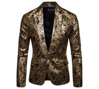 Men'S Long Sleeve Suit Wedding Banquet Dance Party Blazer Lightweight Fashion Casual Transitional Jacket I-Black L