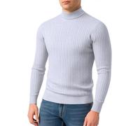 Men's Long-Sleeve Sweater Classic Casual Solid Color Basic Pullover Regular Fit Soft Breathable Knitwear O-Light Grey L
