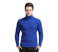 Men's Long-Sleeve Sweater Regular Fit Comfortable Warm Basic Pullover Classic Casual Solid Color Knitwear G-Royal Blue XXL
