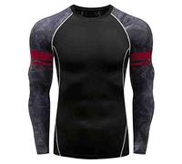 Men's Long T Shirt Yoga Sleeve Fitness to Print Soft Blase Fashion Men's Blouse (L)