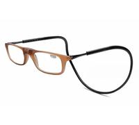 Men's magnet glasses Occhiali da lettura sottili da donna e uomo, chiusura magnetica, facile da leggere, con elastici in silicone (Color : Marrone Telaio Nero Braccio, Size : 300x)