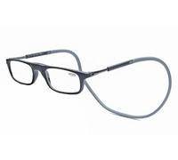 Men's magnet glasses Occhiali da lettura sottili da donna e uomo, chiusura magnetica, facile da leggere, con elastici in silicone (Color : Braccio Grigio Telaio Nero, Size : 100x)