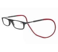 Men's magnet glasses Occhiali da lettura sottili da donna e uomo, chiusura magnetica, facile da leggere, con elastici in silicone (Color : Braccio Rosso Con Telaio Nero, Size : 350x)
