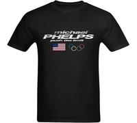 Men's Michael Phelps USA Swimming T-Shirt Colour O Neck tee Black S