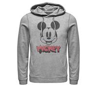 Men's Mickey & Friends Mickey Mouse Retro Headshot Pull Over Hoodie - Athletic Heather - Large