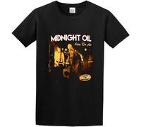 Men's Midnight Oil Midnight Oil Live Cotton T Shirt Black XL