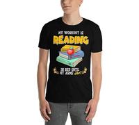 Men's My Workout is Reading in Bed Until My Arms Hurt Cute Book Reading Lover T-Shirt Short Sleeve