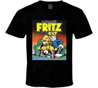 Men's New Retro Fritz The Cat T Shirt Take out Drawstring Super Sports Competition Pullover Top T-Shirt Black XXL