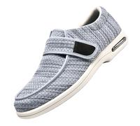 Men's Orthopedic Shoes,Scarpe da uomo adattive antiscivolo larghezza Comfort dei diabetici con Pantofole Extra Larga Uomo Memory Foam.Light Gray,40