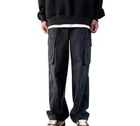 Mens Pants,Baggy Cargo Pants with Pockets for Men Casual Joggers Outdoor Loose Trousers Streetwear Mens Jeans Baggy Jeans ESA36A