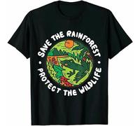 Men's Protect The Wildlife Save The Rainforest Environment T Shirt Funny tee Gift T-Shirt-Black
