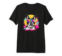 Mens Retro Vintage 80s 90s Sunglasses Frenchie Dog Lover Camiseta Premium