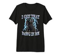 Mens Retro Vintage Heavy Metal Standard Black Poodle Dog Camiseta Premium