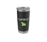 Mens Retro Vintage Pixel Bit Video Gamer Frog Toad Lover Vaso térmico de acero inoxidable de doble pared