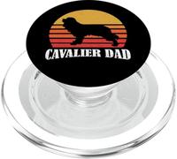 Mens Retro Vintage Sunset Dad Cavalier Spaniel Dog Lover PopSockets PopGrip para MagSafe