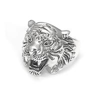 Men's Rings, S925 Silver Tiger Head Ring for Men, Vintage Gothic Open Tiger Head Ring