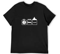 Men's Round Neck T Shirt Eat Sleep Kart Go Karting Car Bike Racing Comfortable Fabrics Black M