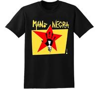 Men's Round Neck T Shirt Mano Negra Manu Chao Unisex tee Pure Cotton is More Hygroscopic Black XXL