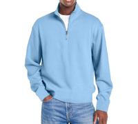 Mens Shirts, Men's Simple Casual Ribbed Stand Collar Zipper Long Sleeve T-Shirt Fall Fashion (FR/ES, Letras, XXL, Regular, Regular, Light Blue)