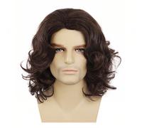 Men'S Short Curly Brown Wig Halloween Cosplay Wig Anime Costume Wig