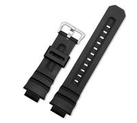 Men's Silicone Strap, Silicone Rubber Strap, Compatible With Casio G-SHOCK Strap 4778 AW-591/590/5230AWG-M100/101 G-7700/7710 Men's Silicone Black Strap(Black-silver buckle)