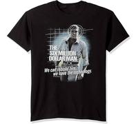 Men's Six Million Dollar Man Unisex 100% Cotton Short-Sleeve T-Shirts O Neck tee Black S